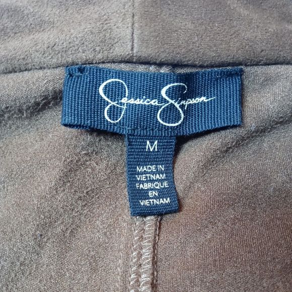 Jessica Simpson Jacket Womens Size M Brown Suede Full Zip Long Sleeve - Picture 3 of 6